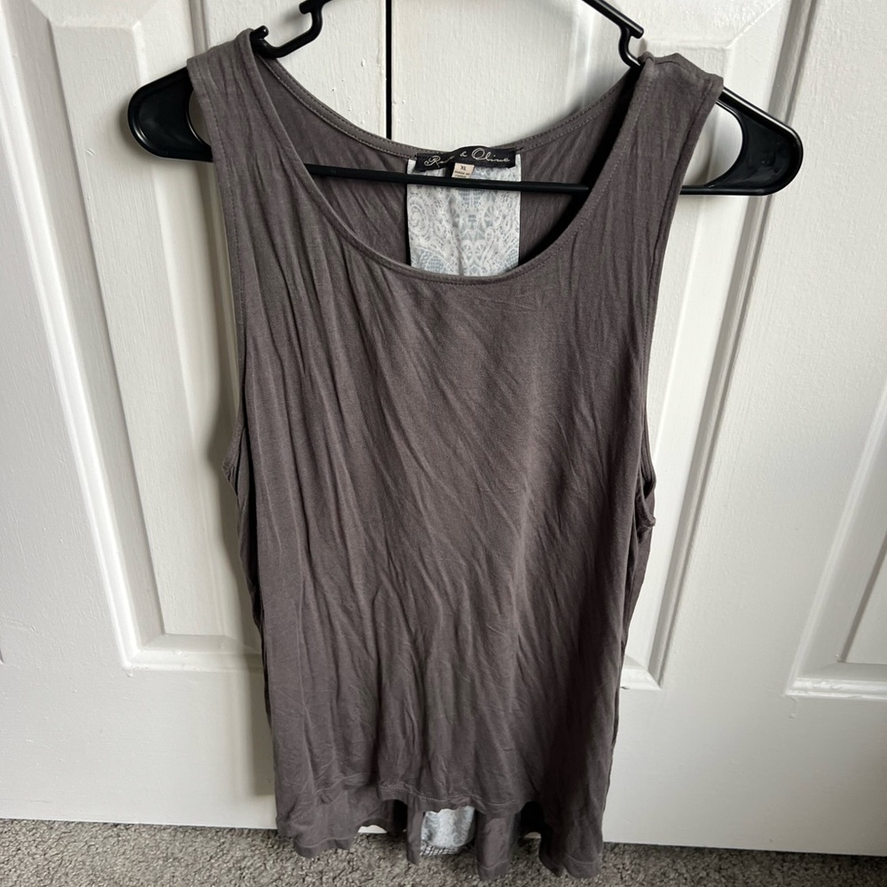 Rose & Olive Charcoal Tank Top
